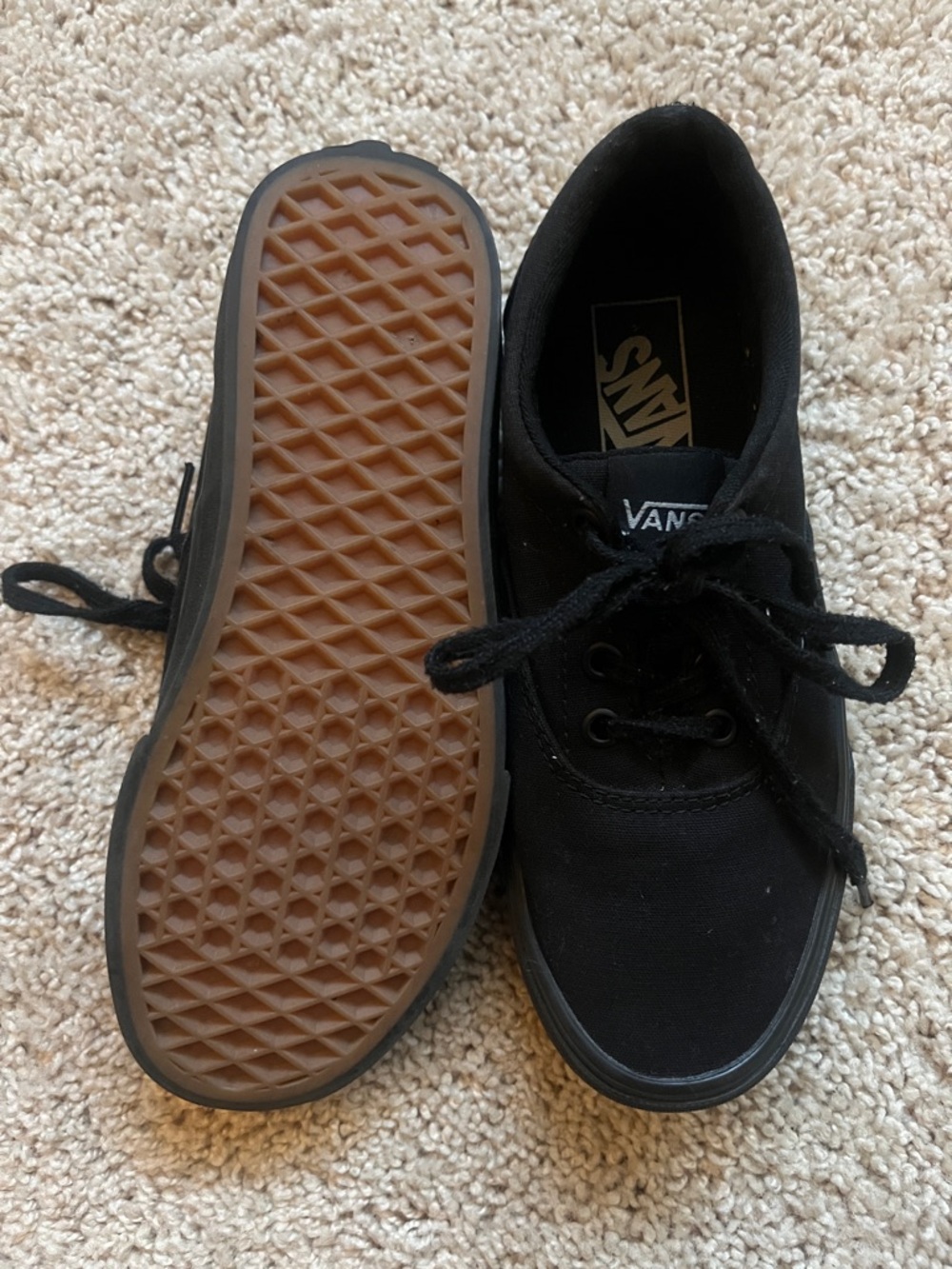 Vans Black Canvas Low-Top Skate Shoes - Picture 2 of 3